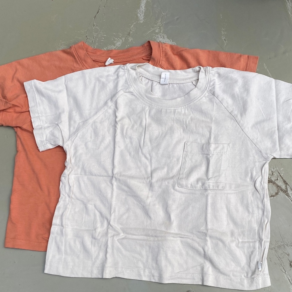 Nui Kids' Cream and Orange Short Sleeve Tees